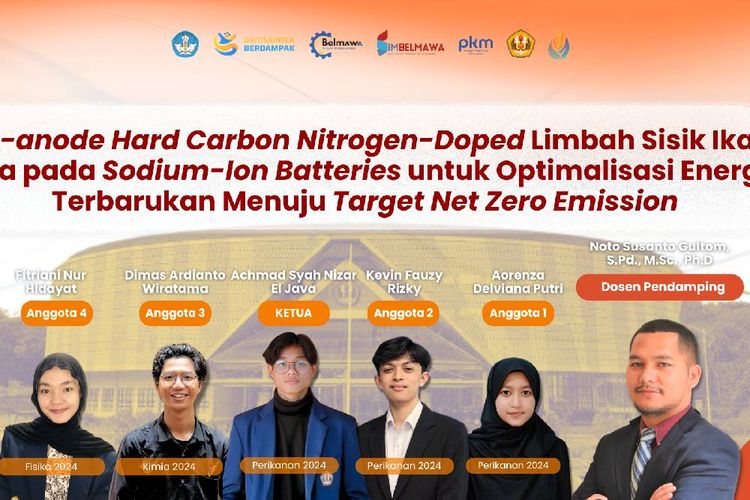 Sisik Ikan Nila Bukan Sekadar Limbah, Mahasiswa Unpad Ubah Jadi Bahan Anode Baterai Ion-Natrium
