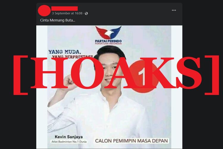 Hoaks Kevin Sanjaya jadi caleg dari Partai Perindo