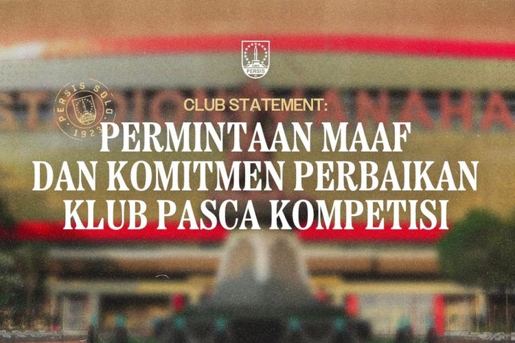 Permintaan Maaf Persis Solo dan Janji Restrukturisasi Usai Turun Kasta dari Liga 1