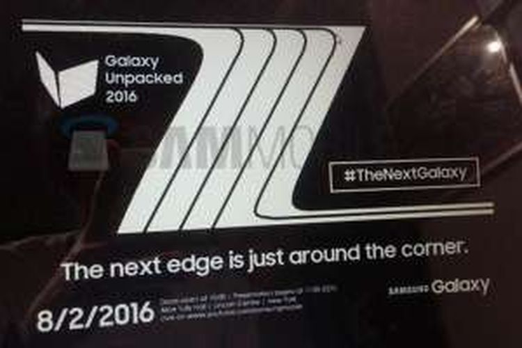 Bocoran undangan acara untuk peluncuran Samsung Galaxy Note di New York, AS, 2 Agustus 2016