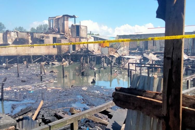 Kebakaran yang terjadi di Beringin 4, Kelurahan Selumit Pantai, Tarakan (6/8) menghanguskan 63 rumah di RT 1 dan 58 rumah di RT 3
