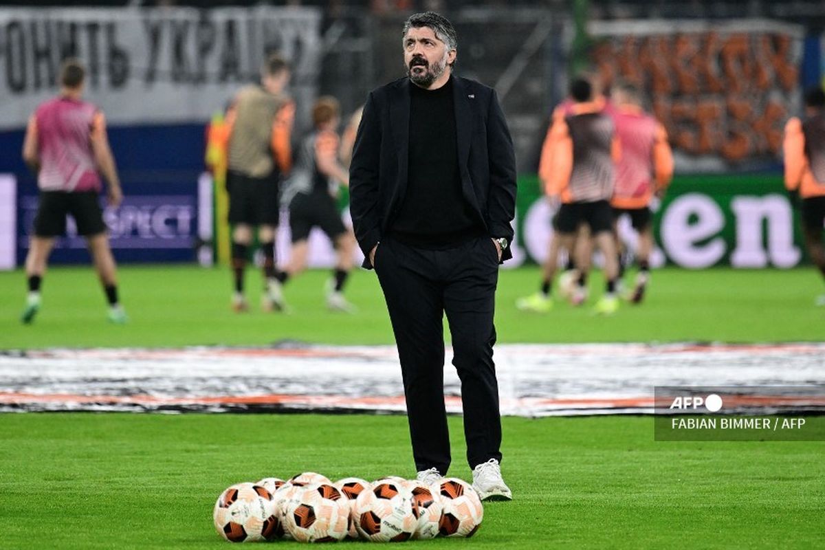 Pelatih baru Timnas Italia, Gennaro Gattuso, saat masih menukangi Olympique de Marseille pada Februari 2024.