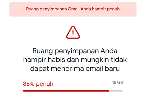 Muncul Peringatan Ruang Penyimpanan Gmail Hampir Penuh, Ini yang Harus Dilakukan
