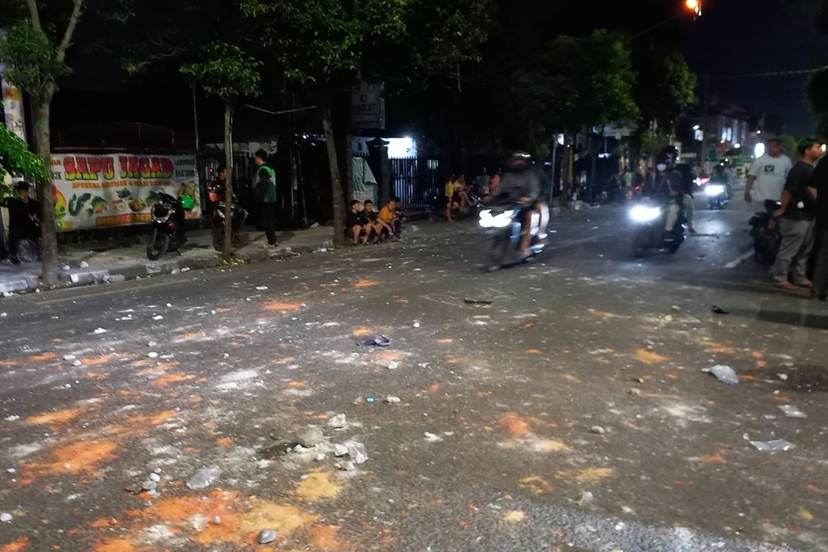 Suasana lokasi ricuh di Jalan Tamansiswa, Minggu (4/6/2023)