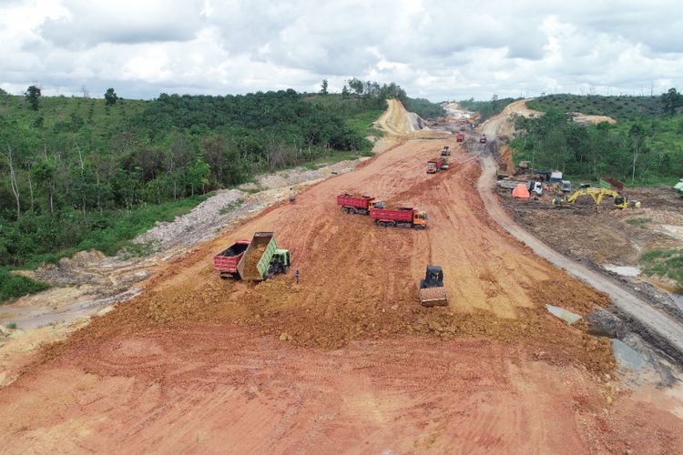 Kondisi terkini proyek Tol Balikpapan-Samarinda, Rabu (4/7/2018).