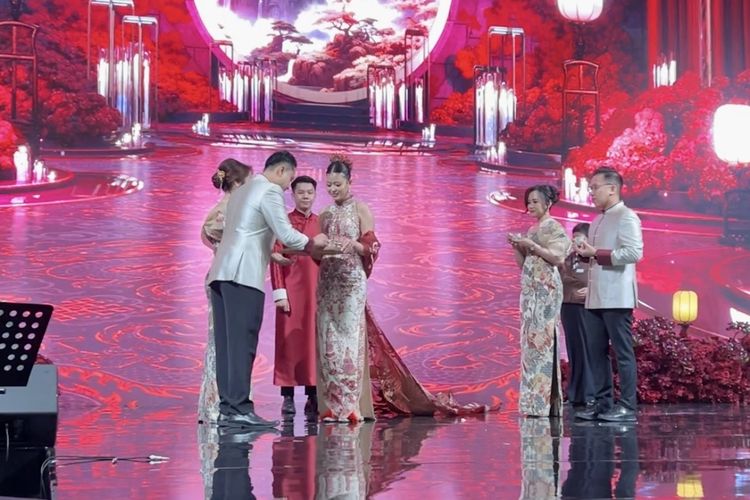 Simulasi Sangjit Ceremony di The Garden of Everlasting Heritage, Where Traditions and Timeless Love Blossom, di Fairmont Jakarta Pusat, Sabtu (2/5/2026).