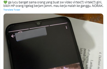 Tangkapan layar unggahan video yang menyebut soal virus virtex yang dikirim melalui video WA bikin ponsel error. Ini penjelasannya