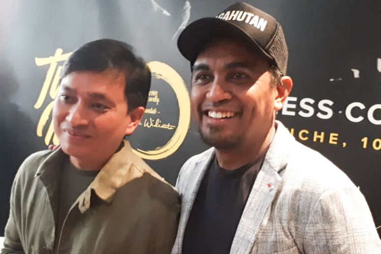 Artis musik Yovie Widianto dan Glenn Fredly saat ditemui dalam jumpa pers konser Tanda Mata Glenn Fredly di kawasan Senopati, Kebayoran Baru, Jakarta Selatan, Jumat (10/8/2018).