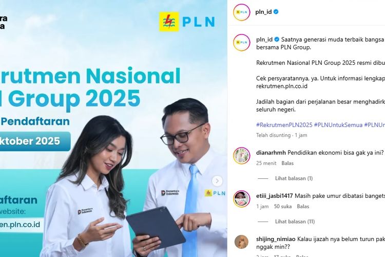 Lowongan Rekrutmen Umum PLN Group 2025.