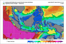 Sepekan Depan, Waspada Gelombang 6 Meter di Perairan Selatan Sumatera hingga Sumbawa 