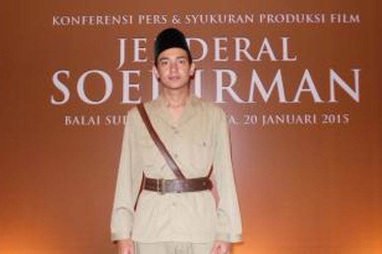 Adipati Dolken hadir dalam jumpa pers dan syukuran produksi film Jenderal Soedirman di Balai Sudirman, Jalan Dr Saharjo, Jakarta Selatan, Selasa (20/1/2015).
