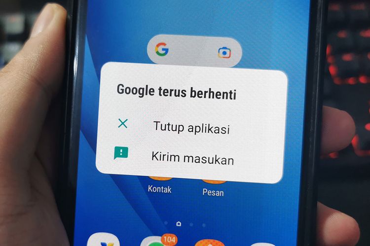 Ilustrasi error Google terus berhenti atau Google keeps stopping yang muncul di perangkat Android