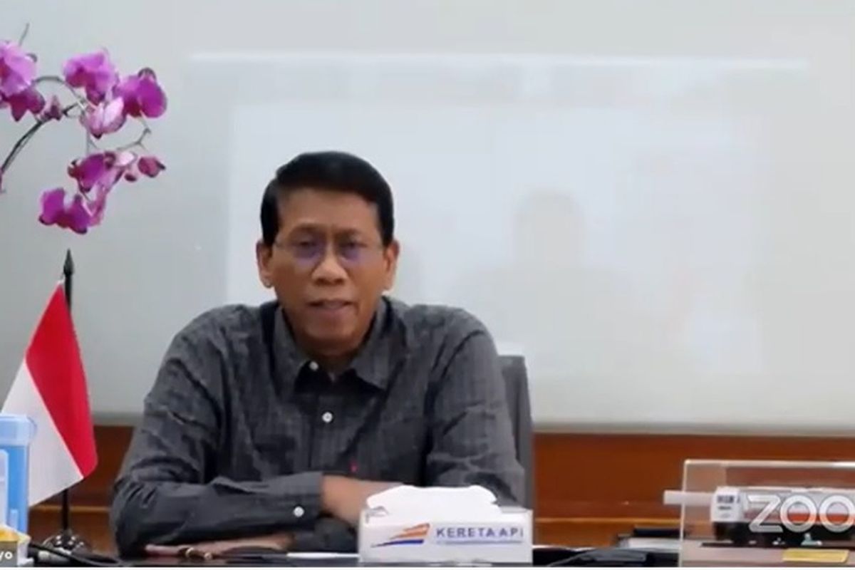 Direktur Utama PT KAI Didiek Hartantyo dalam diskusi online bertema Membangun Pemahaman Publik Tentang Tanggung Jawab PT KCI, Sabtu (13/5/2020) 