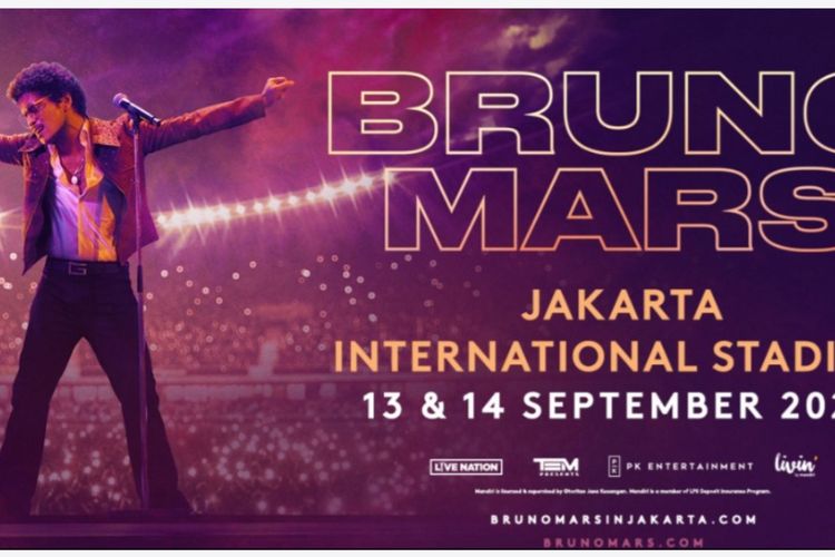 Cara Beli Tiket "Presale" Konser Bruno Mars via Livin by Mandiri