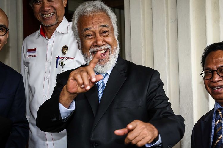 Menteri Perencanaan dan Investasi Strategis Timor Leste, Xanana Gusmao tiba untuk bertemu dengan Menteri Koordinator Bidang Politik Hukum dan Keamanan (Menko Polhukam), Mahfud MD di Kantor Kemenkopolhukam, Selasa (4/2/2020).