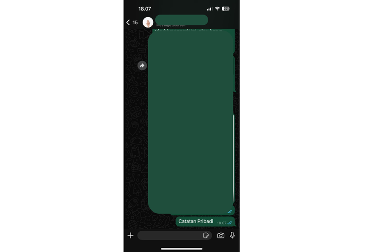 Ilustrasi chat pribadi WhatsApp