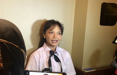 Amel Carla saat ditemui di XXI Plaza Senayan, Jumat (11/3/2022). 