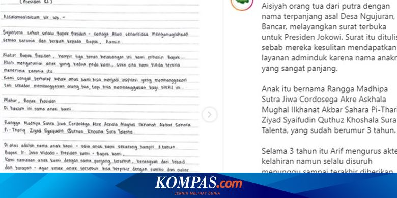Kisah Anak Dengan Nama 19 Kata Ganti Nama Dan Akhirnya Dapat Akta Kelahiran Halaman All Kompas Com