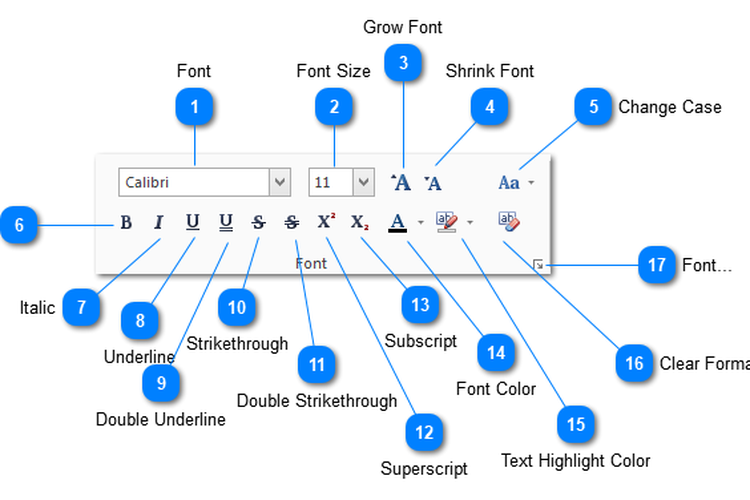 toolbar font