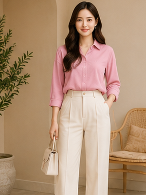 Baju pink cocok dipadukan dengan berbagai warna celana, dari putih, hitam, jeans, hingga mauve. Simak 17 inspirasinya di sini.
