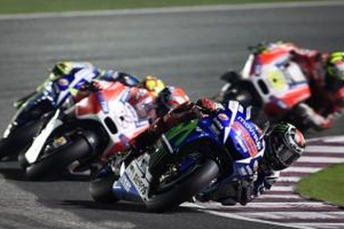 Pebalap Yamaha Movistar Jorge Lorenzo di GP Qatar