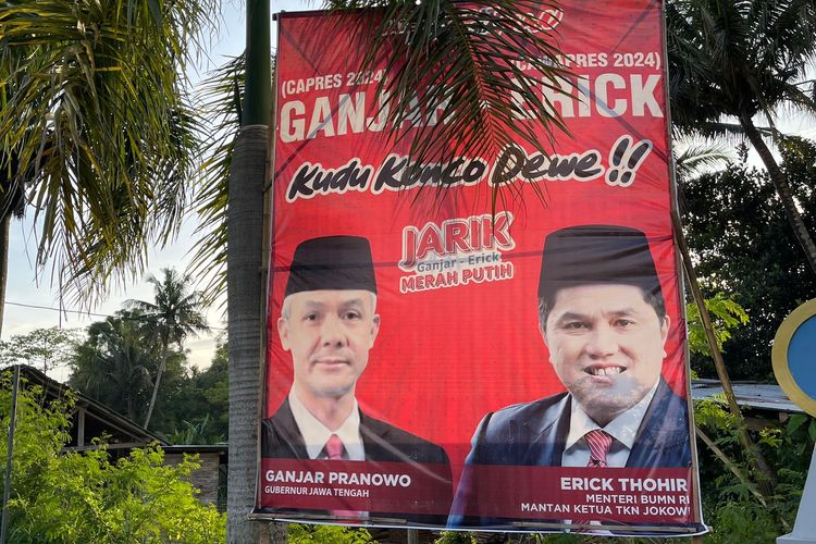 Spanduk Ganjar-Erick terlihat di beberapa titik wilayah Kabupaten Semarang