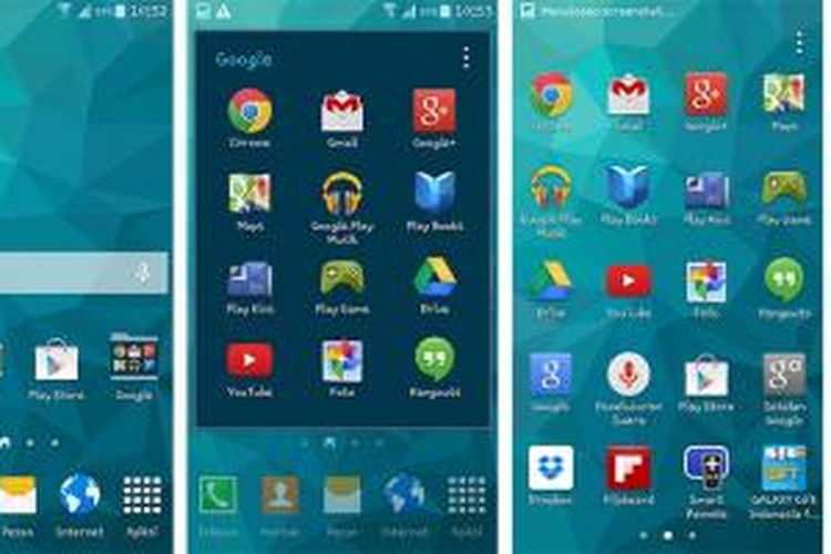 Tampilan homescreen Galaxy S5