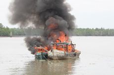 Dua Kapal Malaysia Pencuri Ikan di Indonesia Diledakkan Polda Kaltim