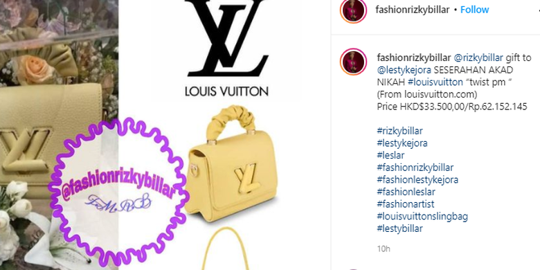 Tas Louis Vuitton untuk Lesti Kejora.