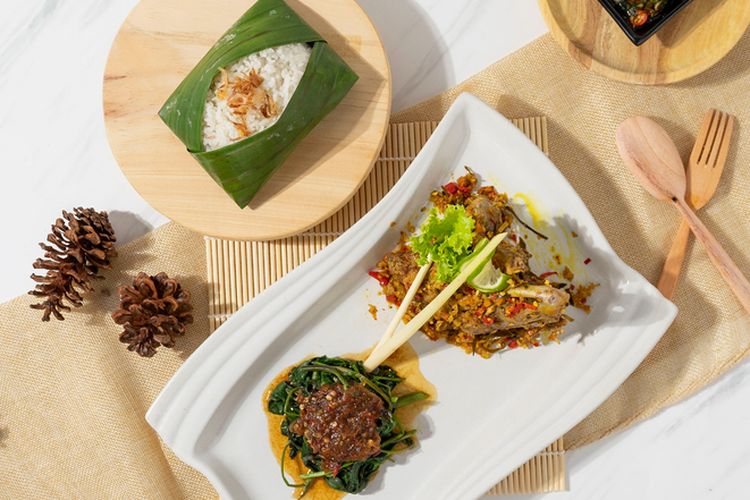 Ilustrasi bebek betutu, makanan khas Bali. 