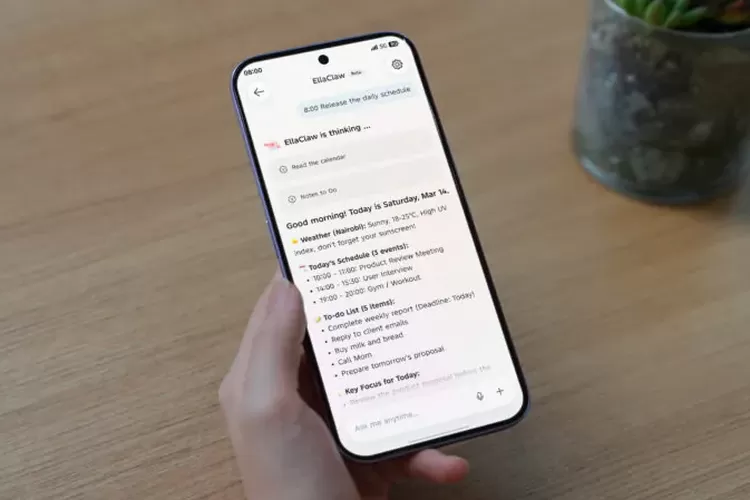 Tecno Bawa AI OpenClaw ke HP, EllaClaw Bisa Kerja Tanpa Disuruh
