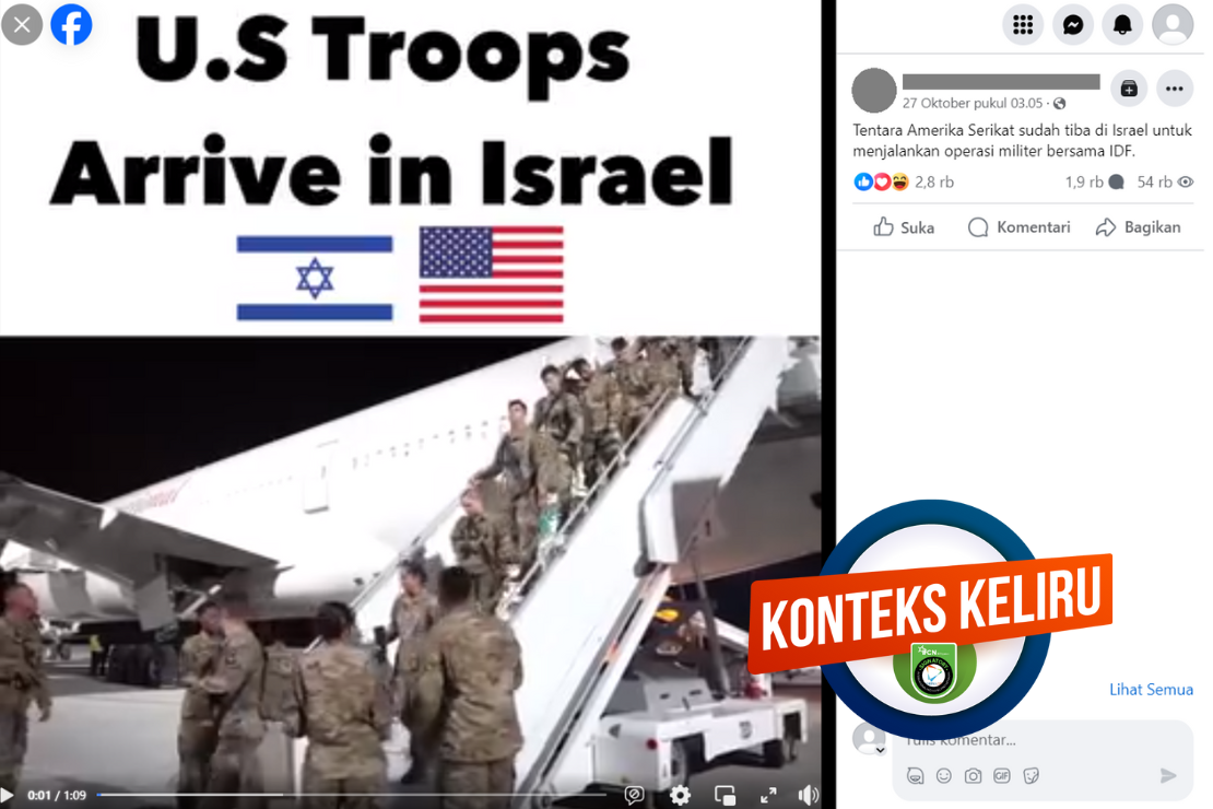 INFOGRAFIK: Beredarnya Hoaks Tentara AS Tiba di Israel untuk Operasi Militer
