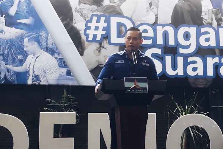 Ketua Umum Partai Demokrat Agus Harimurti Yudhoyono (AHY) dalam konferensi pers di kantor DPP Partai Demokrat Jalan Proklamasi, Menteng, Jakarta Pusat, Kamis (29/9/2022).