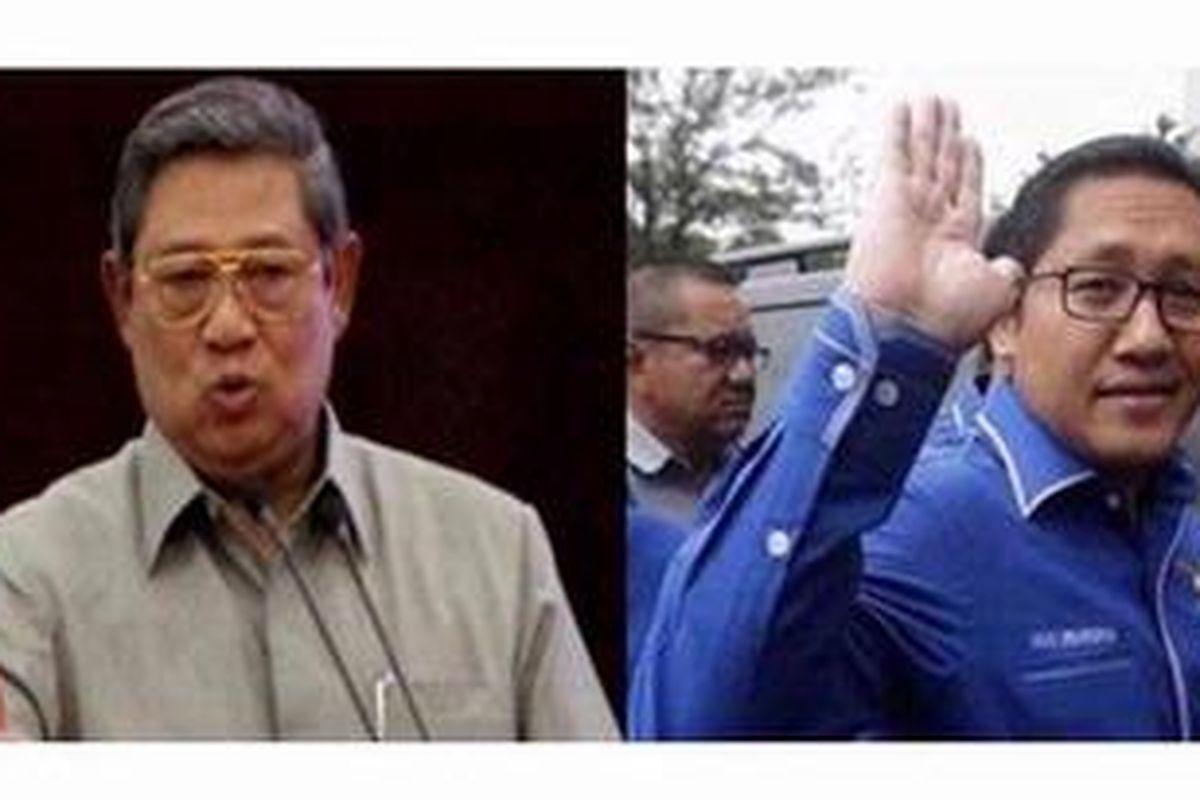 Susilo Bambang Yudhoyono (kiri) dan Anas Urbaningrum (kanan)
