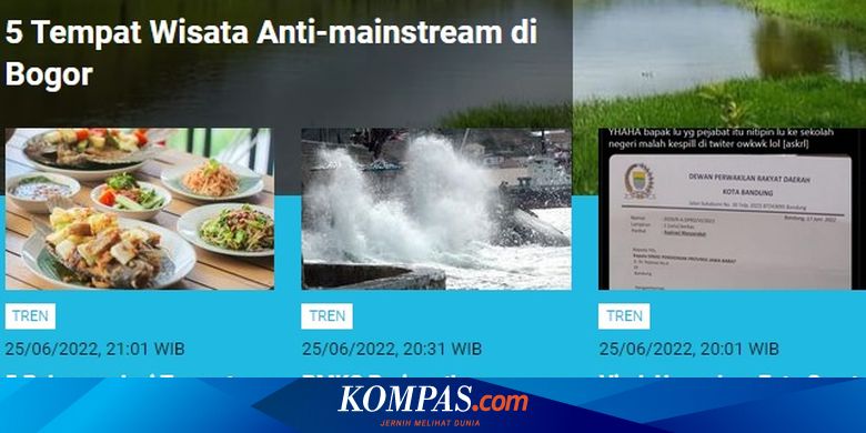 [POPULER TREN] Tempat Wisata Anti-mainstream di Bogor | Cara Bersihkan Cobek agar Tak Keluar Belatung - Kompas.com - KOMPAS.com