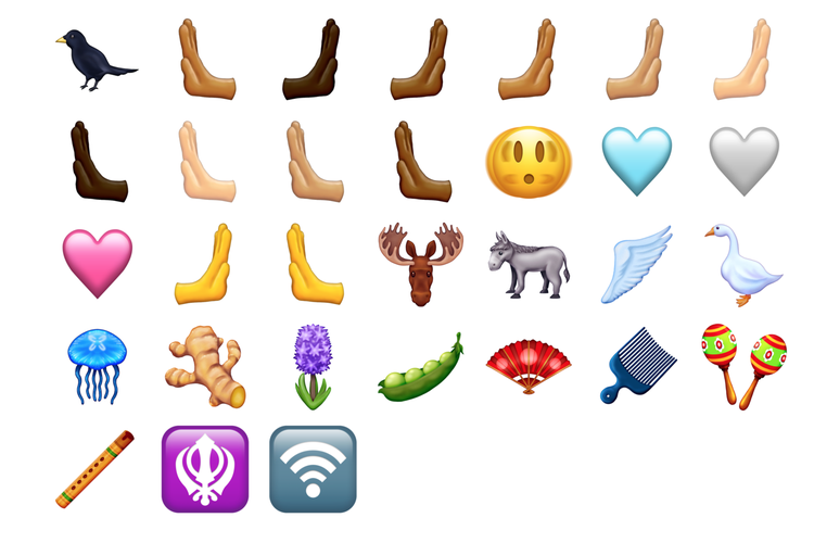 Ilustrasi 31 emoji baru dalam rancangan Emoji 15.0.