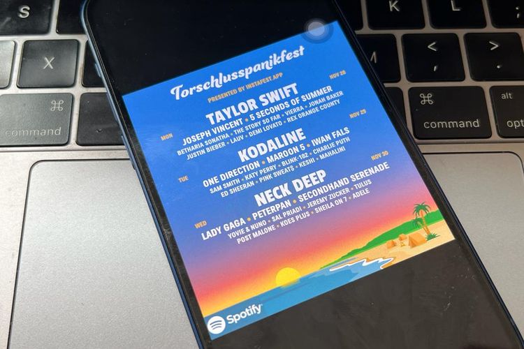 Ilustrasi poster festival musik yang dibuat dari Instafest Spotify.