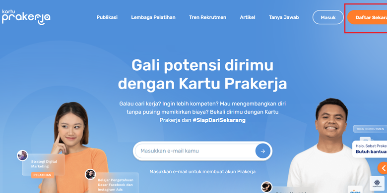 Pendaftaran Kartu Prakerja Gelombang 41 telah dibuka pada hari Minggu (14/8/2022)