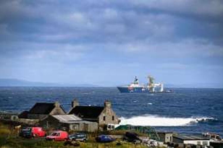 Pulau Foula di Kepulauan Shetland, Skotlandia.