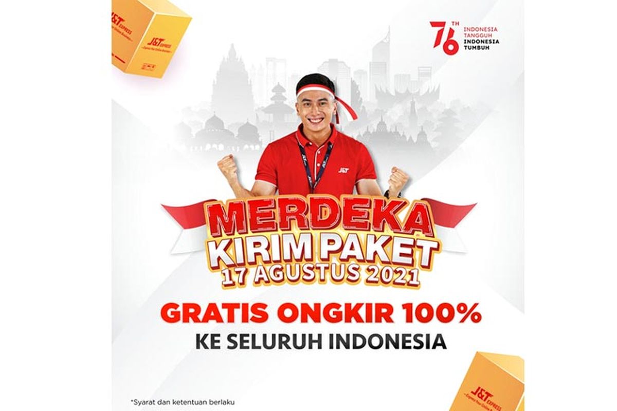 Program gratis ongkir Merdeka Kirim Paket dari J&T Express.