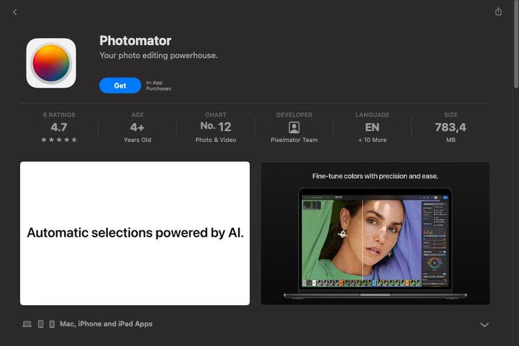 Photomator, aplikasi edit foto yang tersedia untuk perangkat Apple Mac