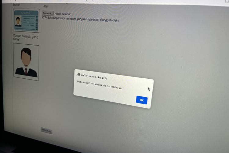 Cara mengatasi webcam.js error webcam is not loaded yet di SSCASN saat swafoto daftar CPNS 2024.
