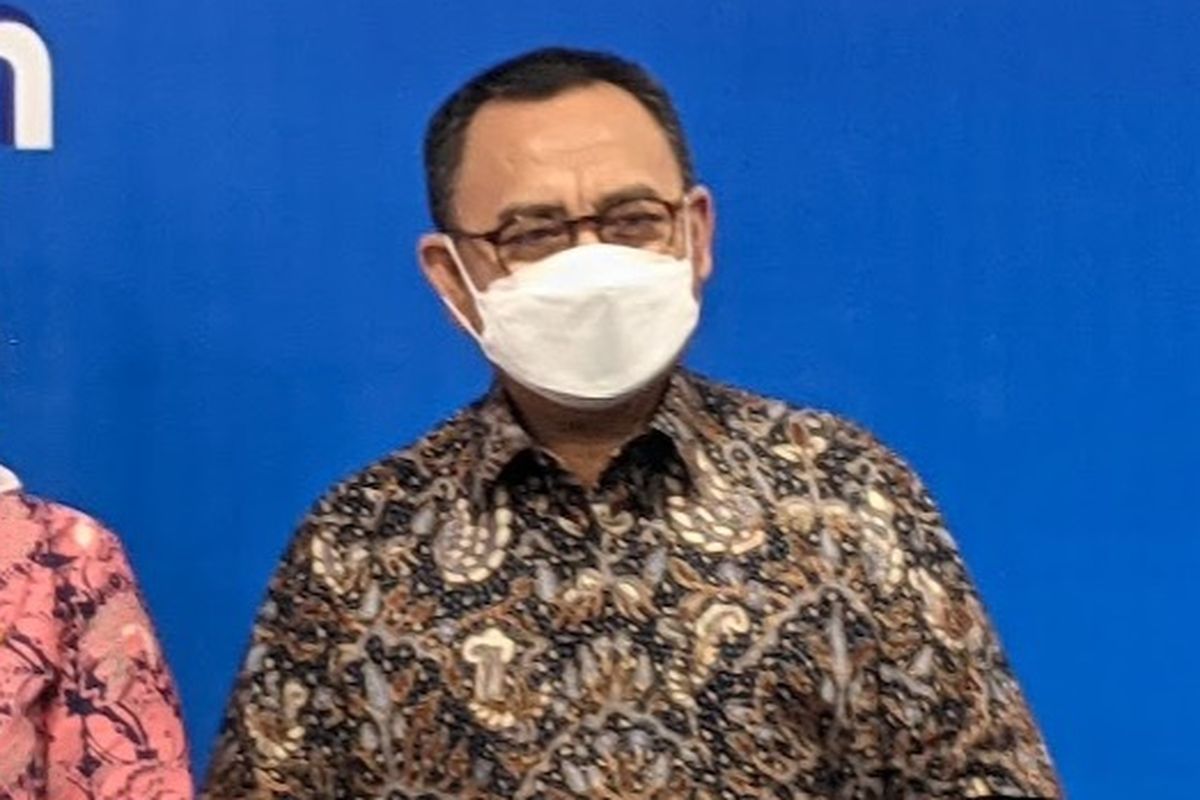 Komisaris Utama PT Transjakarta Sudirman Said saat acara penandatanganan kerjasama PT Transjakarta dengan RSUD Pasar Minggu di Kantor Utama PT Transjakarta, Cawang, Jakarta Timur, Selasa (22/3/2022).