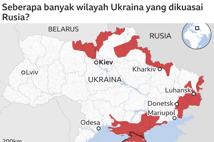 Wilayah Ukraina yang dikuasai Rusia.