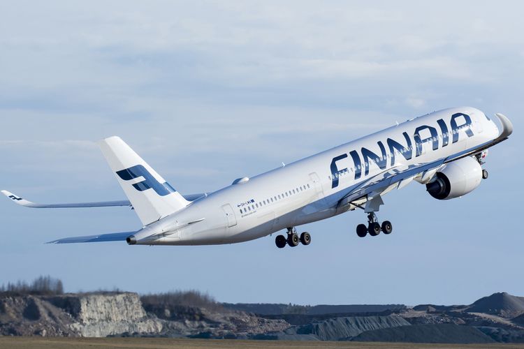 Ilustrasi pesawat Finnair.