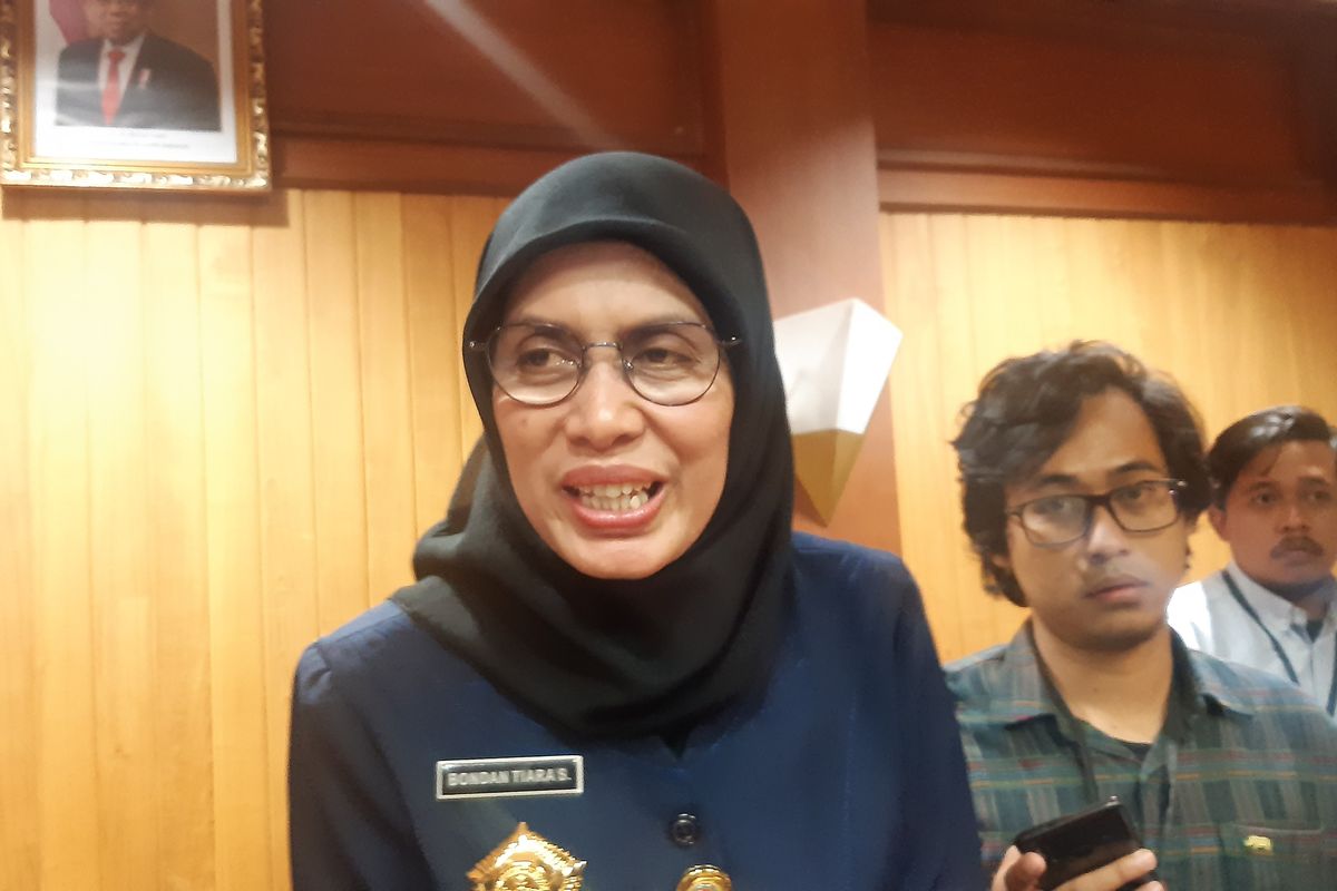 Dirjen Potensi Pertahanan Kemhan Bondan Tiara Sofyan di kantor Kemhan, Jakarta, Kamis (20/2/2020).