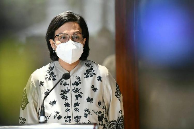 Menteri Keuangan Sri Mulyani Indrawati dalam konferensi pers usai Rapat Paripurna pengesahan RUU IKN di Jakarta, Selasa (18/1/2022).