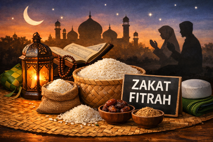 Ilustrasi zakat fitrah.