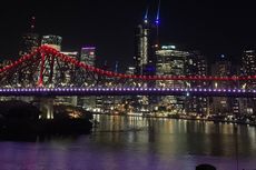 Lampu Merah Putih Menyala Gemerlap di Brisbane, Peringati HUT ke-76 RI