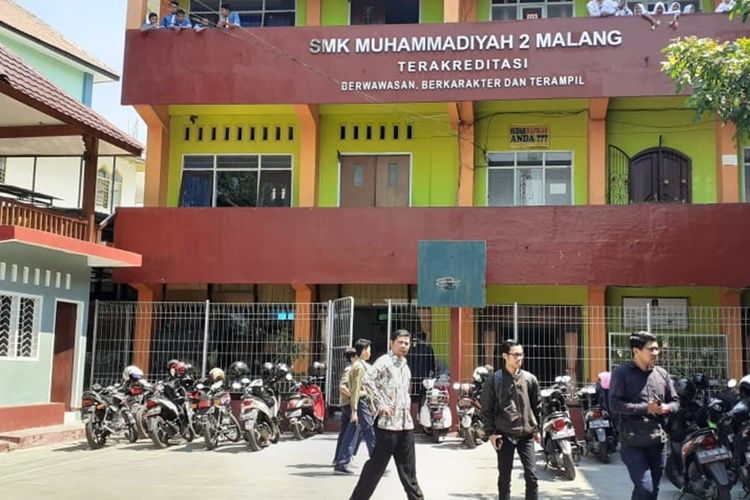 Suasana SMK Muhammadiyah 2 Kota Malang, Jumat (18/10/2019)